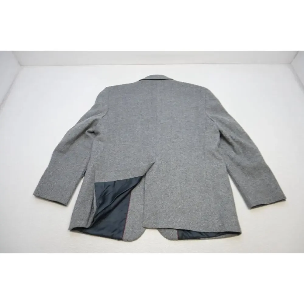 Imperial Haggar Tweed Handwoven Herringbone Wool Blazer‎ Sports Jacket Sz 46 R